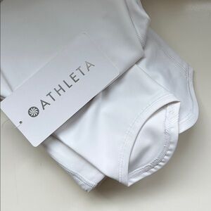 NWT Athleta White Pacesetter 7/8 Active Tights - White Leggings Size Small